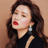 Women's Exaggerated Geometric Soft Pottery Drop Earrings With Silver Ear Posts Statement Fashion Jewelry For Wholesale