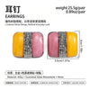 Women's Exaggerated Geometric Square Color Block Stud Earrings With Black Resin Gemstone Accents Retro Electroplated Zinc Alloy Design And Steel Posts