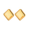 Women's Exaggerated Geometric Stainless Steel Electroplated Hollow Flower Earrings Jewelry