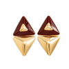 Women's Exaggerated Geometric Triangle Drop Earrings With Colorblocked Alloy Design Retro Style And Dripoil Finish