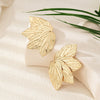 Women’s Exaggerated Leaf Drop Earrings In Alloy With Electroplated Finish And Botanical Statement Design