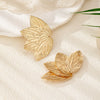 Women’s Exaggerated Leaf Drop Earrings In Alloy With Electroplated Finish And Botanical Statement Design
