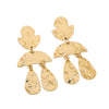 Women's Exaggerated Multilayered Geometric Teardropshaped Hammered Goldplated Alloy Earrings