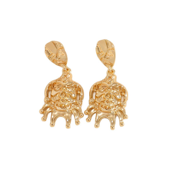Women's Exaggerated Skull Clown Earrings With Electroplated Iron Design And 925 Silver Ear Needles For Wholesale Jewelry Collections