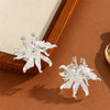 Women's Exaggerated Three Dimensional Flower Earrings With Rhinestone Details Electroplated Zinc Alloy Statement Jewelry