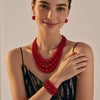 Women's Exotic Geometric Imitation Pearl Clavicle Necklace Set With Box Chain