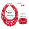 Women's Exotic Geometric Imitation Pearl Clavicle Necklace Set With Box Chain