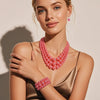 Women's Exotic Geometric Imitation Pearl Clavicle Necklace Set With Box Chain