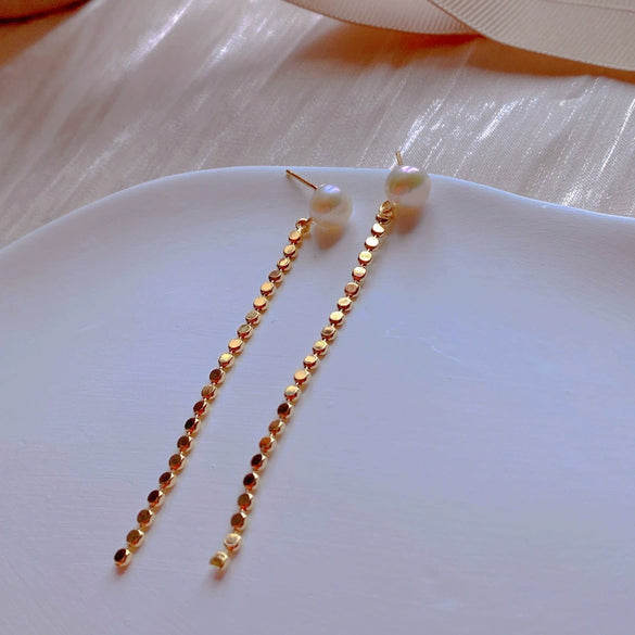 Women's Exotic 925 Silver Needle Natural Freshwater Pearl Alien Shape Earrings