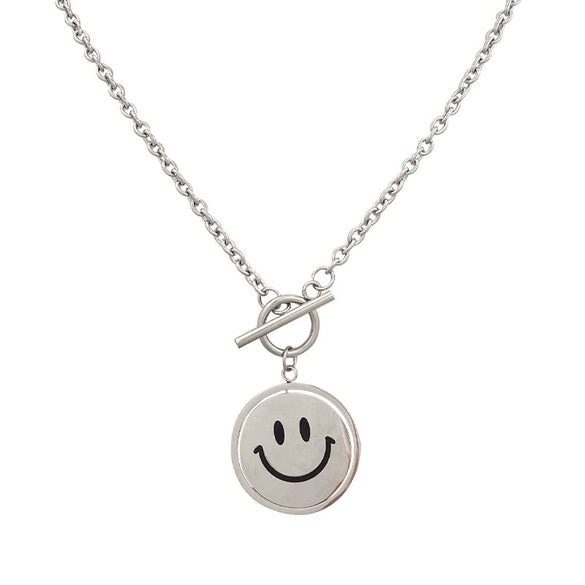 Women's Expression Sweater Chain Accessories Titanium Steel Electroplated Crying Smiling Face Necklace