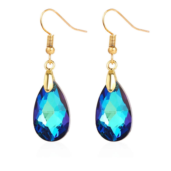 Women's Exquisite Artificial Crystal Earrings With Geometric Pattern In Light Luxury Style