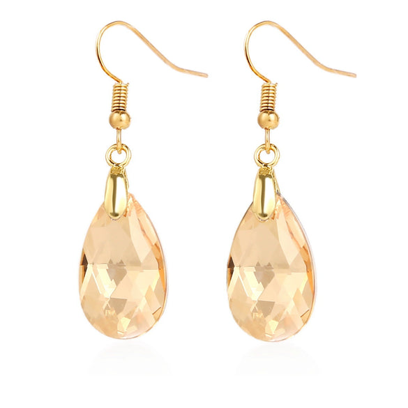 Women's Exquisite Artificial Crystal Earrings With Geometric Pattern In Light Luxury Style