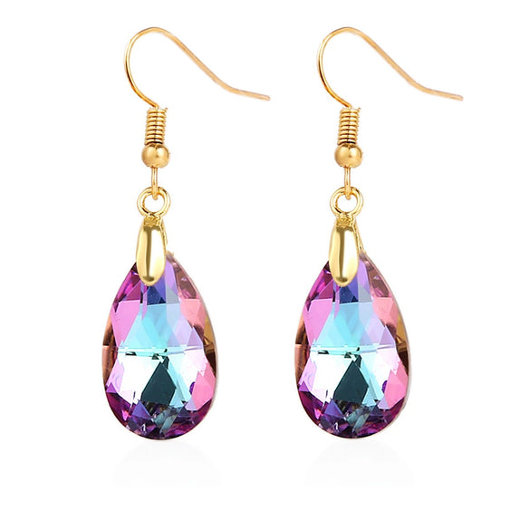 Women's Exquisite Artificial Crystal Earrings With Geometric Pattern In Light Luxury Style