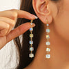 Women's Exquisite Artificial Crystal Earrings With Geometric Pattern In Light Luxury Style