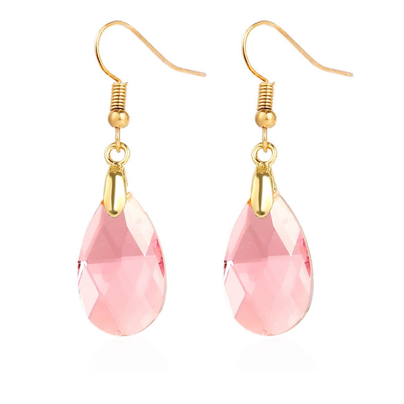 Women's Exquisite Artificial Crystal Earrings With Geometric Pattern In Light Luxury Style