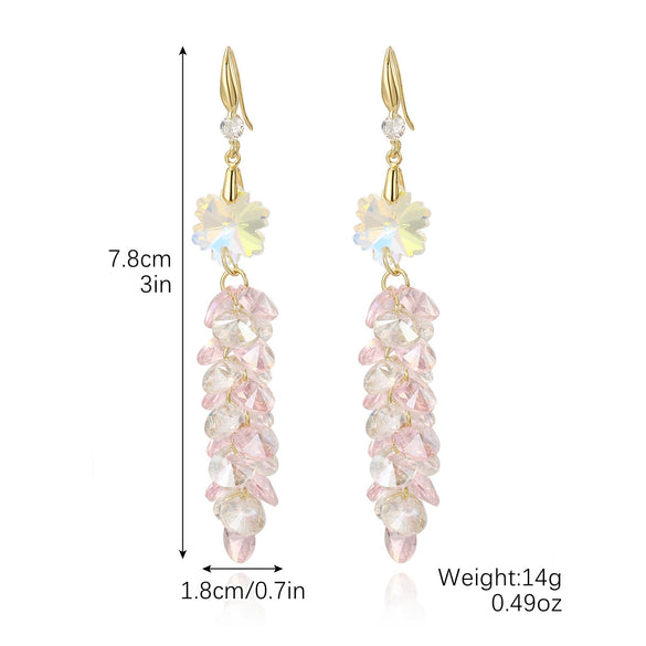 Women's Exquisite Artificial Crystal Earrings With Geometric Pattern In Light Luxury Style