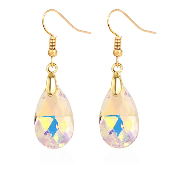 Women's Exquisite Artificial Crystal Earrings With Geometric Pattern In Light Luxury Style