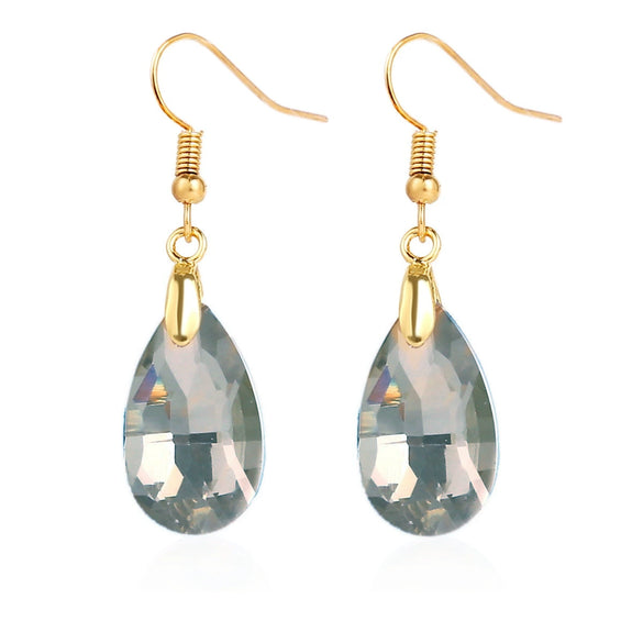 Women's Exquisite Artificial Crystal Earrings With Geometric Pattern In Light Luxury Style