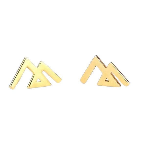 Women’s Exquisite Fashion Geometric Mountain Peak Earrings In Electroplated Copper With A Simple Unique High End Design