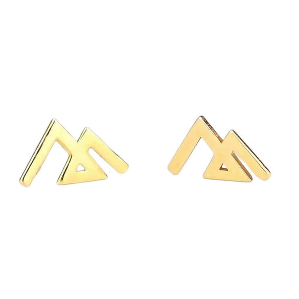 Women’s Exquisite Fashion Geometric Mountain Peak Earrings In Electroplated Copper With A Simple Unique High End Design