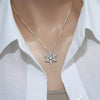 Women's Exquisite Zircon Flower Pendant Necklace With Copper Ochain Holiday Gift Jewelry