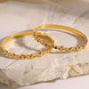 Women's Eye Pattern Zirconembellished Stainless Steel Bracelet With Gold Plated Finish