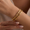 Women's Eye Pattern Zirconembellished Stainless Steel Bracelet With Gold Plated Finish