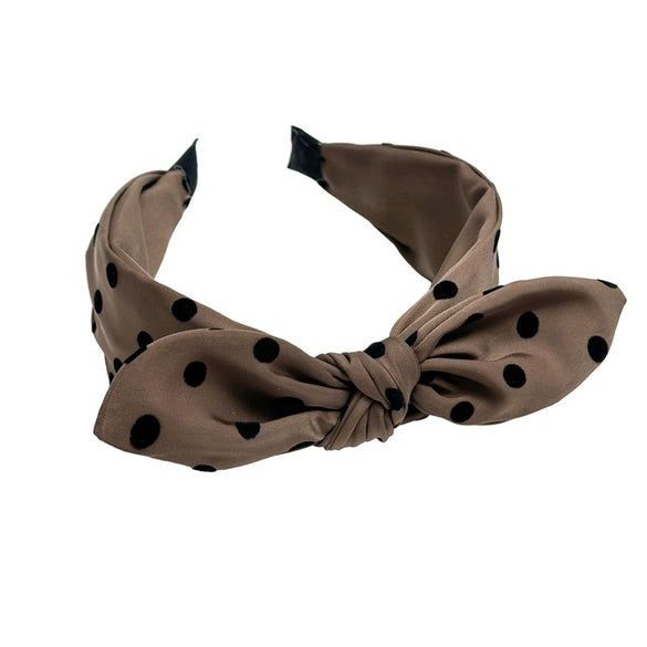 Women's Fabric Handmade Elegant Small Wave Point Hairband With Big Bow Hair Accessories
