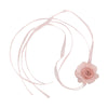 Women's Fabric Handmade Flower Pattern Camellia Bow Tie Necklace Choker Clavicle Chain