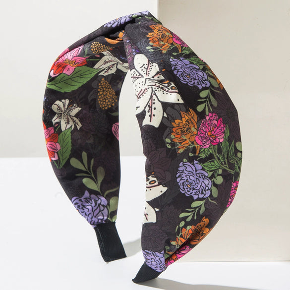 Women's Fabric Headband With Plants Flowers Print Vacation Style Hair Accessory