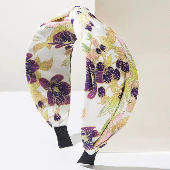 Women's Fabric Headband With Plants Flowers Print Vacation Style Hair Accessory