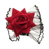 Women's Fabric Mesh Lace Handmade Rose Flower Wrist Bracelet High End Simple Elegant