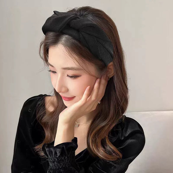 Women's Fabric Minimalist Handmade Widebrimmed High Cranial Top Headband Hair Accessory