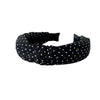 Women's Fabric Widebrimmed Black And White Polka Dot Small Floral Handmade Hairband