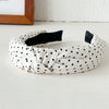 Women's Fabric Widebrimmed Black And White Polka Dot Small Floral Handmade Hairband