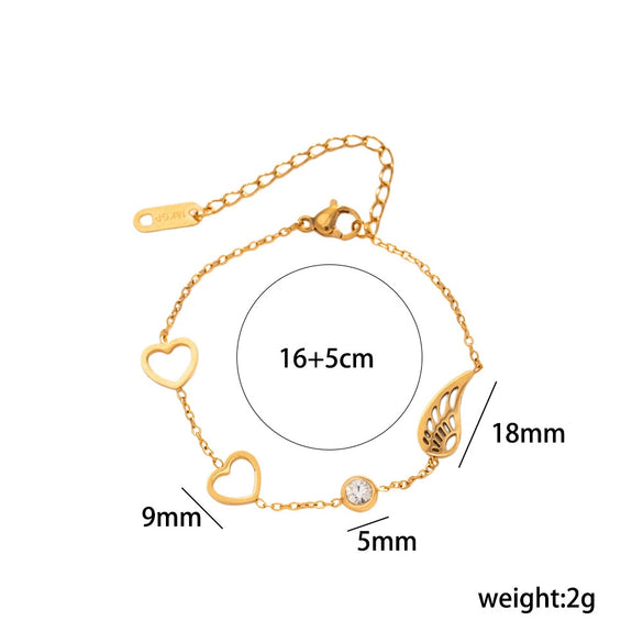 Women's Fade Resistant Gold Plated Titanium Steel Bracelet Fashionable Versatile Jewelry