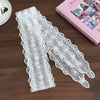 Women's Fairy Lace Geometric Plaid Headband Hair Rope Hair Tie Long Scarf Belt