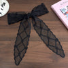 Women's Fairy Lace Geometric Plaid Headband Hair Rope Hair Tie Long Scarf Belt