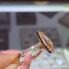 Women's Fairy Style Alloy Drop Shape Ring With Electroplated Champagne Diamond Accent Hand Jewelry Gift