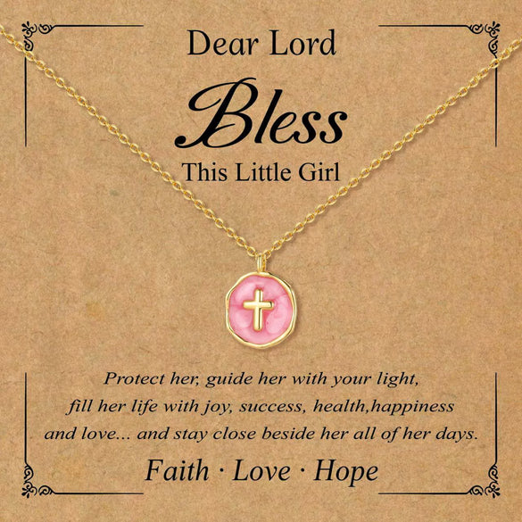 Women's Fairy Style Copper Cross Necklace With Round Geometric Pendant And Electroplated Clavicle Chain Fashion Jewelry