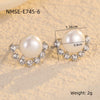 Women's Fanshaped Zircon Pearl Titanium Steel Stainless Steel Electroplated Earrings Simple And Highend Fashionable And Versatile