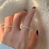 Women's Fashion Acrylic Imitation Pearl Ring With Baroque Pearl Beaded Geometric Design Elegant Statement Ring
