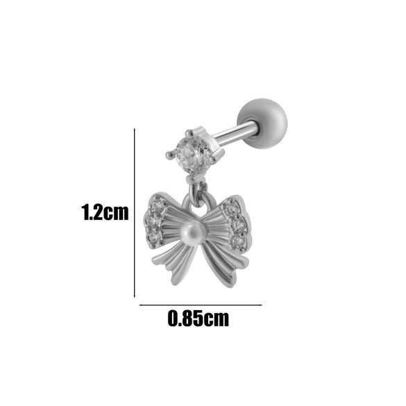 Women's Fashion Allmatch Copper Ear Bone Nail With Flower Pattern