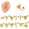 Women's Fashion Allmatch Copper Ear Bone Nail With Flower Pattern