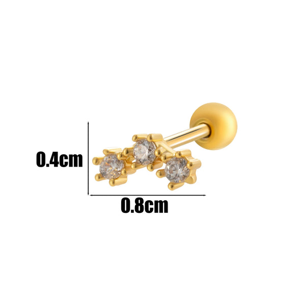 Women's Fashion Allmatch Copper Ear Bone Nail With Flower Pattern