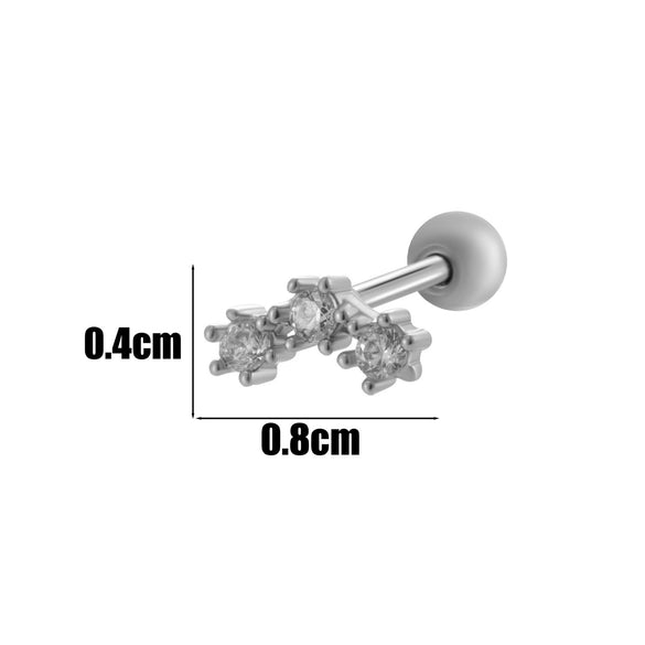 Women's Fashion Allmatch Copper Ear Bone Nail With Flower Pattern