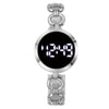 Women's Fashion Alloy Band Round Dial Electronic Pointer Touch Screen Chain Watch With Printed Logo
