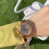 Women's Fashion Alloy Band Round Dial Quartz Bracelet Watch
