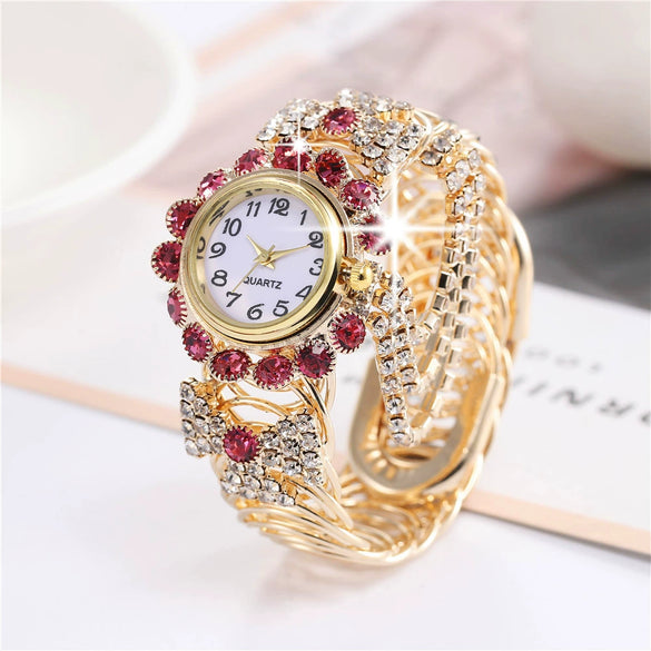 Women's Fashion Alloy Bracelet Quartz Watch With Round Dial