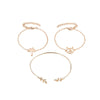 Women's Fashion Alloy Bracelet Set With Hollow Cat Coconut Tree And Leaf Charms Electroplated Ethnic Style Bracelets